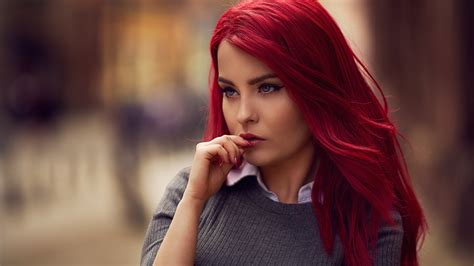 Sexy Blue Eyed Long Haired Red Hair Teen Girl Wallpaper 4399 1920x1080