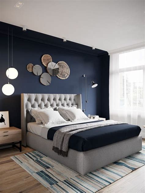 Navy blue is a highly sophisticated color that would fit a bedroom? 47 Beautiful Blue And Gray Bedrooms - DigsDigs