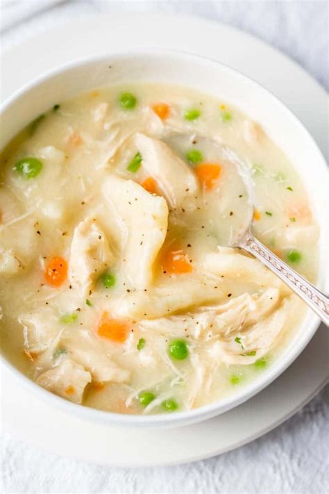 This homemade chicken and dumplings soup is hearty, filling and easy. Homemade Chicken and Dumplings - Saving Room for Dessert