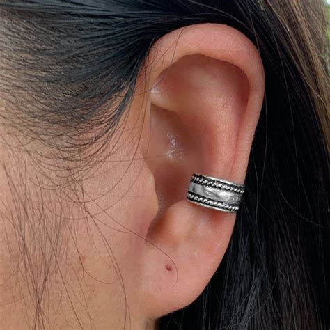 925 Sterling Silver Simple Ear Cuff Earrings Cartilage Helix Etsy