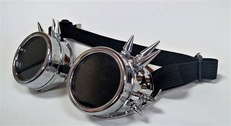 Silver Spiked Steampunk Goth Goggles Etsy