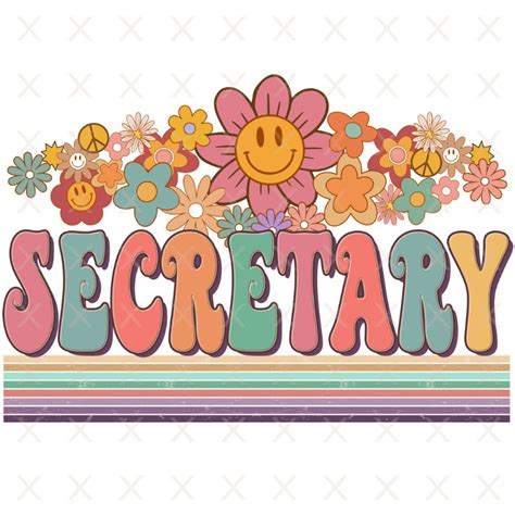 Groovy Secretary Png Retro Secretary Sublimation Designs Etsy