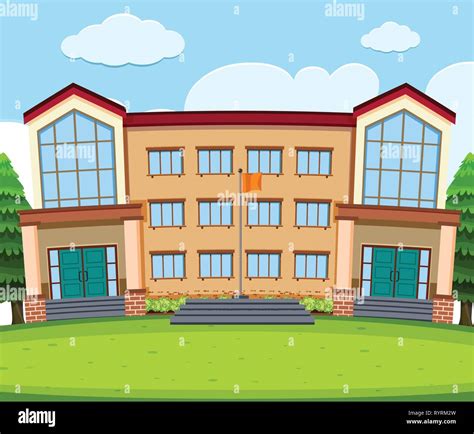Un Edificio Escolar Ilustraci N De Fondo Imagen Vector De Stock Alamy