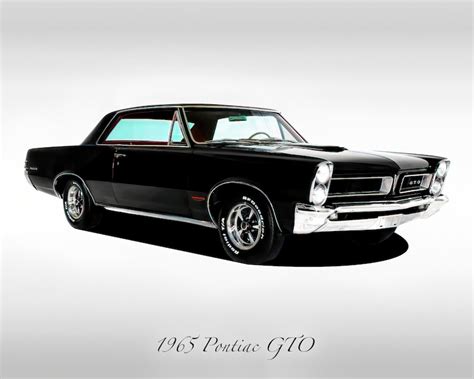 Classic Cars 1965 Pontiac Gto Black Print Etsy