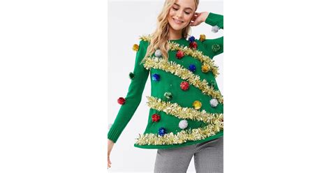 Christmas Tree Light Up Sweater Dress Forever 21 Ugly Christmas Tree