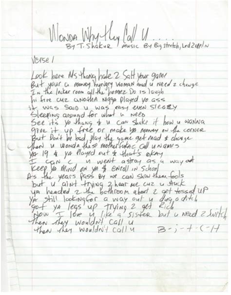 You Can Buy Tupacs Handwritten Lyrics For Only 54000 In 2020