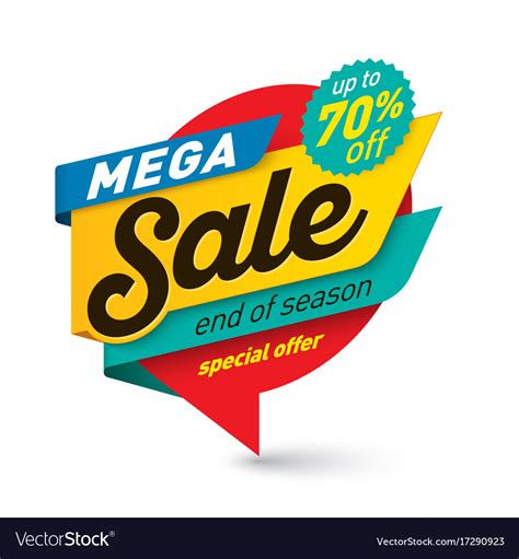 Mega Sale Banner Template Special Offer End Vector Image