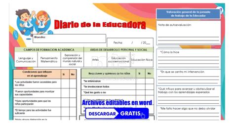 Formato Para Diario De La Educadora Nuevo Modelo Educativo Noticias