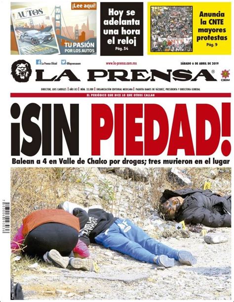 periódico la prensa méxico periódicos de méxico edición de sábado 6 de abril de 2019