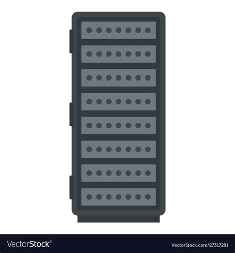 Server Rack Icon Flat Style Royalty Free Vector Image