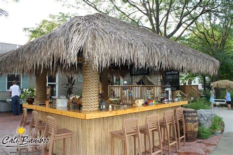 Backyard Tiki Bar With Cali Bamboo Palm Thatch Backyard Bar Outdoor