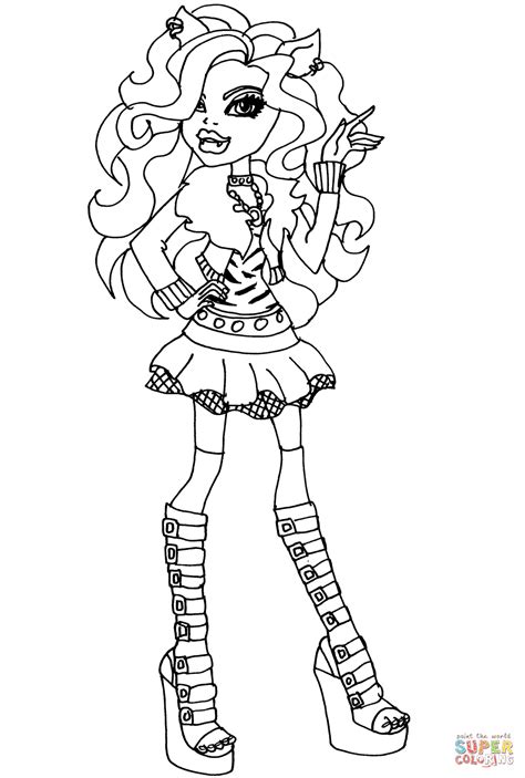 Monster high coloring page all characters printable monster high. Monster High Clawdeen Wolf | Super Coloring | Coloring ...