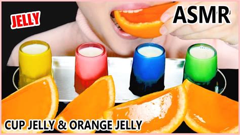 Asmr Cup Jelly And Orange Jelly Eating Sounds Mukbang 젤리 컵 오렌지 ゼリーカップ