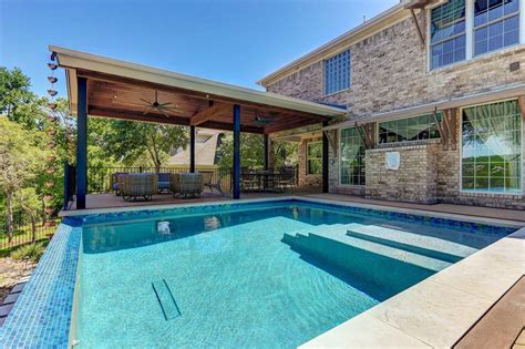 The convenience of a pool deck is it allows you to easily get into the pool without the use of a ladder or the need to lift yourself up get into the water. NW Austin Pool Deck with Shade Cover Takes Outdoor Living ...
