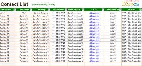 24 Free Contact List Templates In Word Excel Pdf