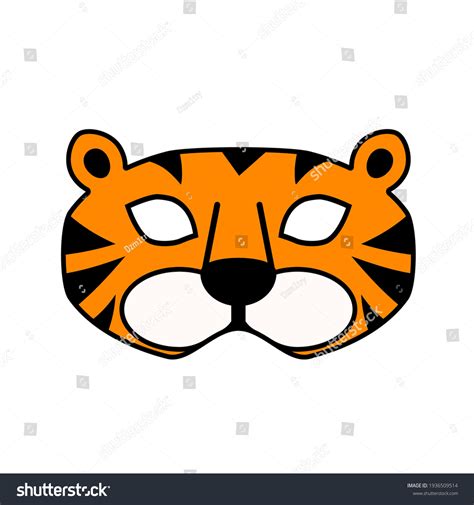 Tiger Mask Icon Clipart Image Isolated Stock Vector Royalty Free