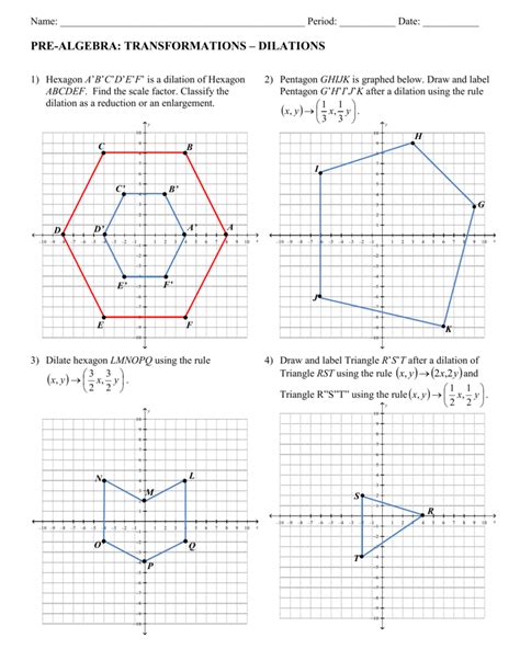 Dilations And Scale Factor Worksheet