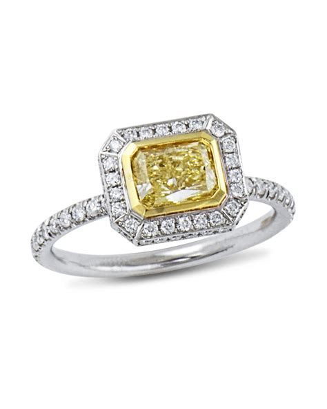 Fancy Intense Yellow Radiant Cut Diamond Engagement Ring Turgeon Raine