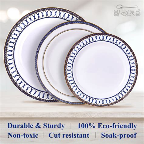 Disposable Dinnerware Plates Royal Blue 20 Pc Etsy Uk