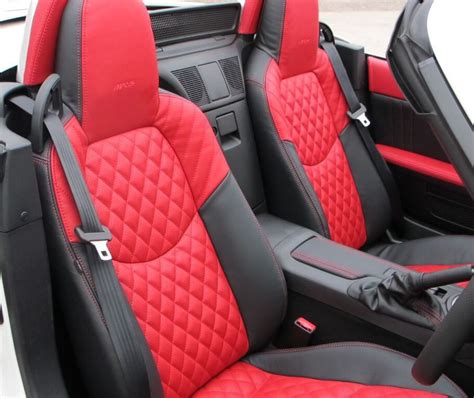 Red Nappa Leather Centres With Black Nappa Leather Sides Leather Car