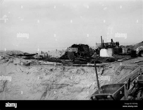 Bau Einer Deutschen Küsten Befestigung Am Atlantikwall 1943
