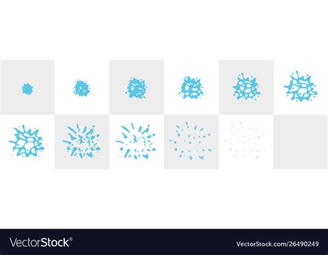 Water Splash Sequence Animation Sprite Sheet Vector Image
