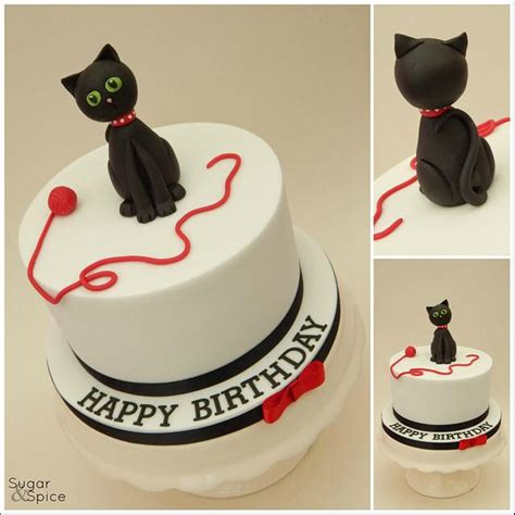 Little Black Cat Decorated Cake By Sugargourmande Cakesdecor