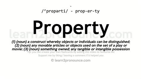 Pronunciation Of Property Definition Of Property Youtube