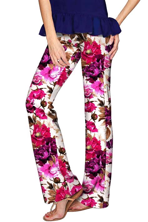 Vintage Charm Amelia Floral Pull On Palazzo Pant Women Womens