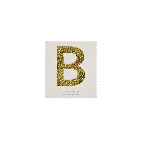 Letter B Gold Glitter Sticker Gallinasmilza
