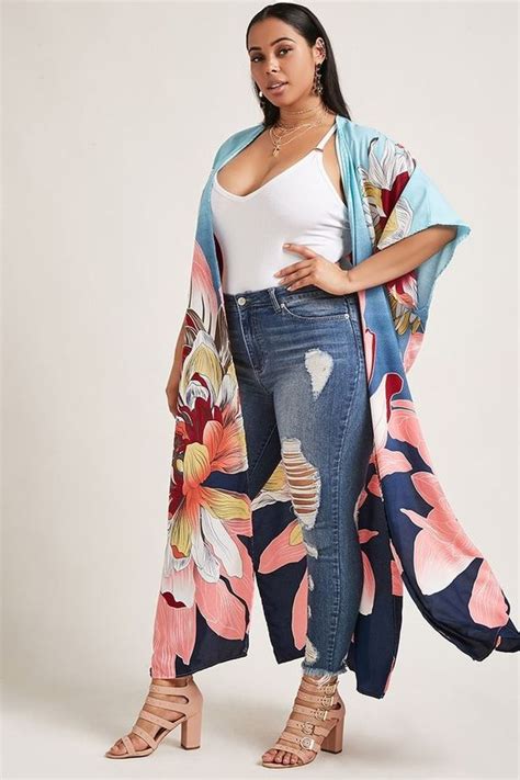Plus Size Floral Kimono For Curvy Women Attire Plus Size
