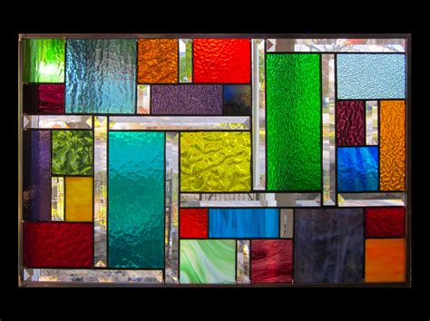 Flicker Stained Glass Window Panel Abstract Geometric Ebsq Artist Phil
