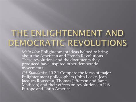 Ppt The Enlightenment And Democratic Revolutions Powerpoint