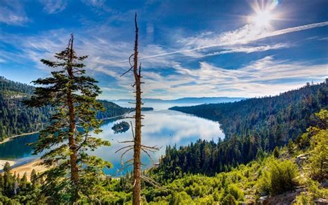 Download Wallpapers Usa Landscape Forest Ca Hills Lake Lake Tahoe