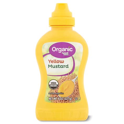 Great Value Organic Yellow Mustard 8 Oz Walmart Com