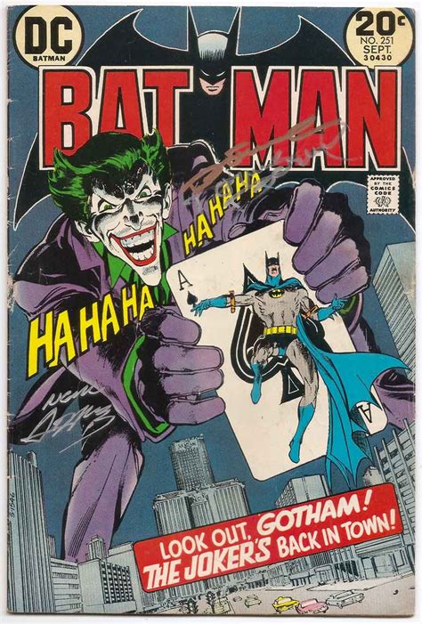 Batman 251 Signed By Neal Adams And Dennis Oneil Classic Joker