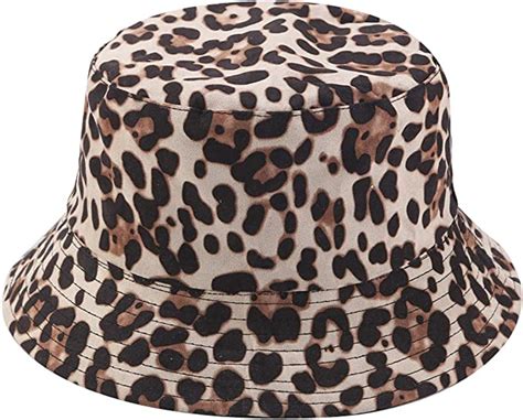 Joylife Leopard Print Bucket Hat Trendy Animal Pattern Fisherman Hats