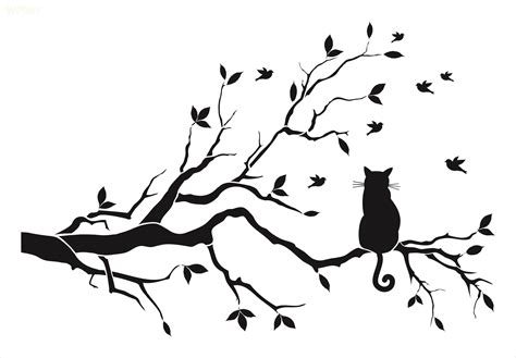 We offer the huge range of reusable stencils to make it possible to decorate and create stunning wall art with your own hands. Cat In Tree Wall Art Stencil | Stencil wall art, Tree wall ...