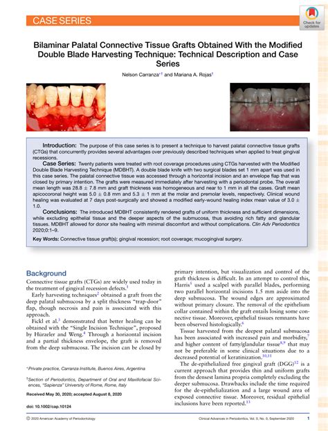 PDF Bilaminar Palatal Connective Tissue Grafts Obtained With The
