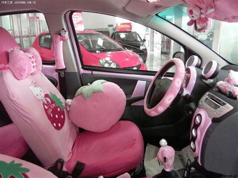 Pin By Satty Pic On Pink Pink Car Accessories Hello Kitty Car Pink Car