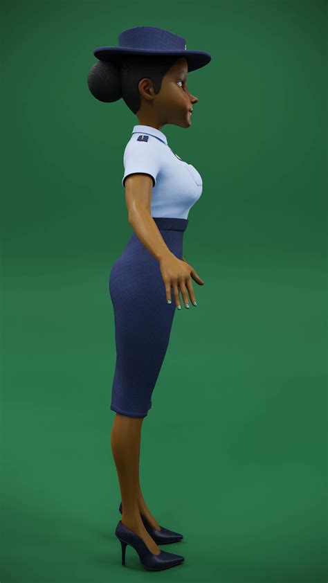 lady cop police female officer rigged 3d model rigged cgtrader