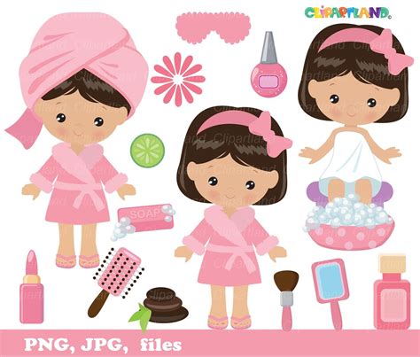 Instant Download Spa Girl Party Clip Art Cspa52spa Personal And