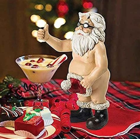 Christmas Funny Naked Santa Claus Figurine Statue Garden Decor Etsy