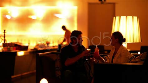 Couple Enjoys Cocktails At Bar Stock Footage Youtube