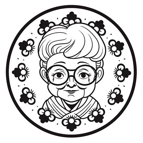 Adorable Grandma Coloring For Kids Coloring Page