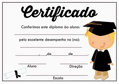 Diplomas prontos para impressão Graduação pré escolar Escola