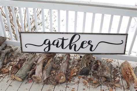Gather Sign Large Shabby Chic Rustic Decor Oversized Xl 5 Foot Sign