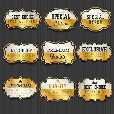 Premium Vector Premium Golden Labels Collection