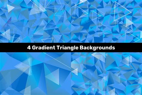 4 Blue Gradient Triangle Backgrounds Graphic By Davidzydd · Creative