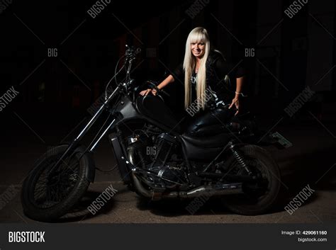Sexy Biker Girl Posing Image And Photo Free Trial Bigstock